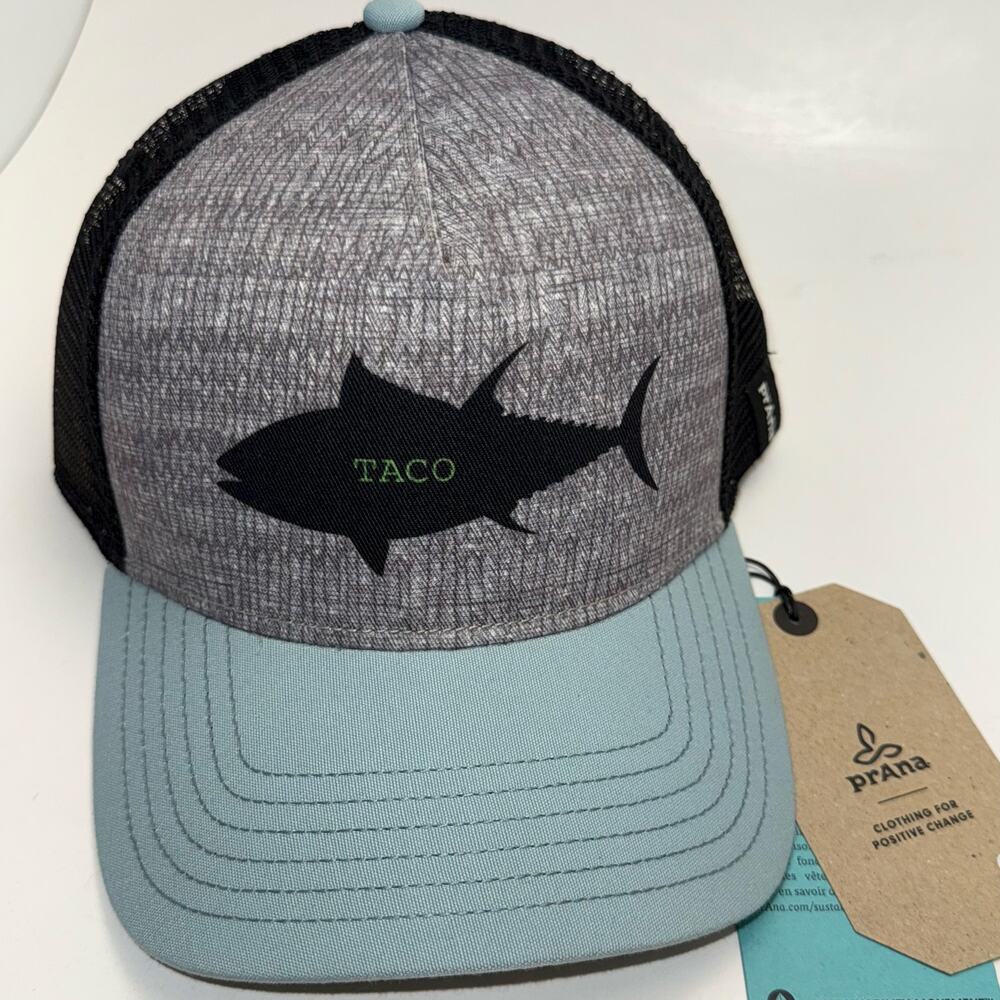 PrAna Unisex Journeyman Trucker Creek Fish Adjustable Hat, Fish Taco